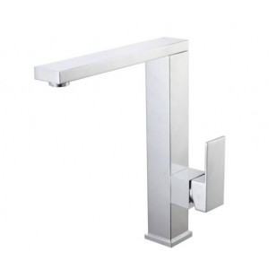 Square Chrome Kitchen Sink Mixer Tap